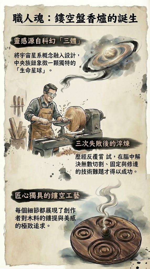四體盒蓋鏤空小盤香爐